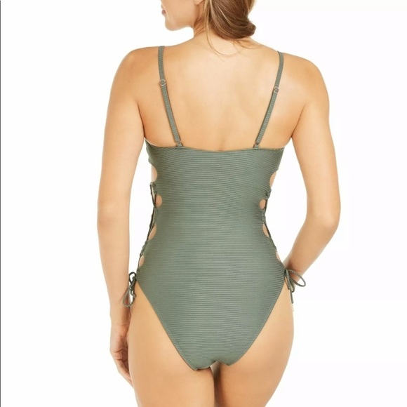 HULA Honey Junior’s Ribbed Side Lace Swimsuit - Picture 2 of 11